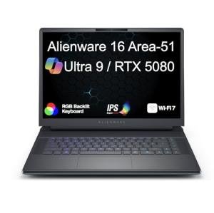 Alienware 16 Area-51 AA16250 AI Gaming Laptop 16.0" 240Hz IPS WQXGA Display (Intel Ultra 9-275HX, GeForce RTX 5080 16GB, 32GB DDR5, 2TB PCIe SSD, RGB KB, 2 Thunderbolt 5, WiFi 7, Win 11 Home)