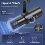 TONOR Dynamic Podcast Microphone for Studio, Cardioid XLR/USB Mic, AI Noise Cancellation, Tap Mute, 3.5mm Headphone Jack for Monitoring, Volume Control, Microfono with Boom Arm, Black, TD510 AIR H+