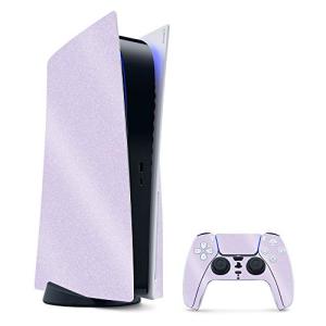 MightySkins Glossy Glitter Gaming Skin for PS5 / PlayStation 5 Bundle - Solid Lilac | Durable High-Gloss Glitter Finish | Easy to Apply and Change Style | Made in The USA