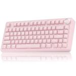 SOLAKAKA A75 Wireless Gaming Keyboard with Multifunction Knob, BT5.0/2.4GHz/USB-C, 75% Mechanical Keyboard, Hot-Swappable, Gasket Creamy Keyboard with RGB Backlit, Crystal Keycaps, for PC/Mac/PC