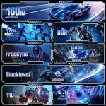 SANSUI 24 Inch Curved 160Hz Gaming Monitor,1500R Curved Gaming Monitor FHD 1080P Computer Monitor,MPRT 1ms Fast VA Display,Freesync,HDR,3000:1, HDMI2.0,DP1.4, VESA Support(ES-G24C1L HDMI Cable Incl.)