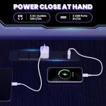 Apicizon L Shaped Desk Gaming Desk with LED Light & Power Outlet, 48 Inch Reversible Computer Desk with Pegboard & Shelf & Storage Bag for Home Office, Black