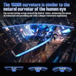 SANSUI 24 Inch Curved 160Hz Gaming Monitor,1500R Curved Gaming Monitor FHD 1080P Computer Monitor,MPRT 1ms Fast VA Display,Freesync,HDR,3000:1, HDMI2.0,DP1.4, VESA Support(ES-G24C1L HDMI Cable Incl.)