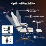 Giantex Gaming Chair, Ergonomic Video Game Chair w/Footrest, Lumbar Support, Headrest, Reclining Backrest & Linkage Armrests, Height Adjustable 360° Swivel Computer Desk Chair for Home Office (Beige)