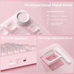 SOLAKAKA A75 Wireless Gaming Keyboard with Multifunction Knob, BT5.0/2.4GHz/USB-C, 75% Mechanical Keyboard, Hot-Swappable, Gasket Creamy Keyboard with RGB Backlit, Crystal Keycaps, for PC/Mac/PC