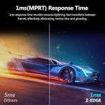 Z-Edge 27 inch Curved Gaming Monitor, FHD 1080P 300Hz 280Hz 240Hz Curved Monitor 1500R Computer Monitor, MPRT 1ms Monitor, FreeSync, Low Blue Light,16.7M Colors, UG27S 2X DP and 2X HDMI