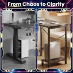 DUMOS L Shaped Desk, Gaming Computer Desks Corner Office Table with CPU Shelf for Home Study Writing Work Station 50 Inch, Grey