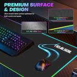 RGB Gaming Mouse Pad with 15W Wireless Charger, 17 Lighting Modes LED Mouse Mat, Extra Large 27.6"x11.8" Extended Mouse Pad with Non-Slip Base, Type-C Plug & Play, for Keyboard, Mouse, and Phone