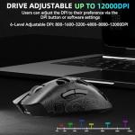 Aula SC620 Wireless Gaming Mouse, Tri-Mode 2.4GHz/USB-C/BT5.3 Computer Mouse with 12000 DPI, Programmable Macro Gamer Mouse with Rapid Fire Key, RGB Light Gaming Mice for PC/Laptop/Mac