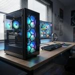 STGAubron Gaming PC Desktop Computer, Intel Core i7 up to 3.9GHz, GeForce RTX 3050 6G, 32GB RAM, 1TB SSD, WiFi 6, BT 5.0, RGB Fan x4, Windows 11 Home