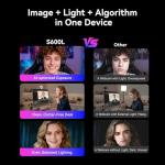 EMEET S600L 4K Webcam for Streaming with Ring Light, 4 Lighting Modes, Rainbow Effect, 1/2" Sensor, AI Imaging, 0.2S PDAF, 2 Mics, Dial Control, 4K Webcam with Light for OBS/Twitch/YouTube/Zoom/PC/Mac