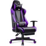 GTPLAYER Gaming Chair with Footrest, Ergonomic Computer Game Desk Chair, Reclining Game Chair Seat Height Adjustment, Swivel Rocker with Headrest and Lumbar (Purple)