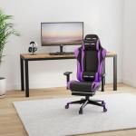 GTPLAYER Gaming Chair with Footrest, Ergonomic Computer Game Desk Chair, Reclining Game Chair Seat Height Adjustment, Swivel Rocker with Headrest and Lumbar (Purple)