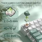 Redragon K719 Wireless Gasket Gaming Keyboard w/Hype Screen & Knob, 95 Keys Mechanical Keyboard, Easy-Control 1.14’’ TFT Info Display, 5-Layer Noise Dampening, Custom Linear Switch, Jade Cloud Color