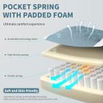 Gaming Chair with Footrest for Adults - Ergonomic Gaming Chairs with Foot Rest - Big and Tall Computer Game Chair - Fabric Reclining Video Game Chairs with Spring Cushion - Blue/Light Grey