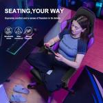 GTPLAYER Gaming Chair with Footrest, Ergonomic Computer Game Desk Chair, Reclining Game Chair Seat Height Adjustment, Swivel Rocker with Headrest and Lumbar (Purple)
