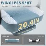 Gaming Chair with Footrest for Adults - Ergonomic Gaming Chairs with Foot Rest - Big and Tall Computer Game Chair - Fabric Reclining Video Game Chairs with Spring Cushion - Blue/Light Grey