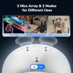 EMEET Piko 4K Webcam for Streaming, World’s 1st Dual-Camera AI-Powered 4K Camera w/AI Autofocus, 3 Mics Array&3 Sound Modes, USB Webcam with Clip, Great for Streaming, Desk Setup and Creative Gifts