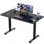 Veken 55 Inch Large Electric Standing Gaming Desk, Heights Adjustable,Sit to Stand Up, Work Home Office Computer Table for Study, Walking Pad, Writing, and Games, Wooden Desktop Desks, Black