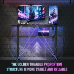 Veken 55 Inch Large Electric Standing Gaming Desk, Heights Adjustable,Sit to Stand Up, Work Home Office Computer Table for Study, Walking Pad, Writing, and Games, Wooden Desktop Desks, Black