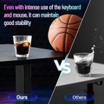 Veken 55 Inch Large Electric Standing Gaming Desk, Heights Adjustable,Sit to Stand Up, Work Home Office Computer Table for Study, Walking Pad, Writing, and Games, Wooden Desktop Desks, Black