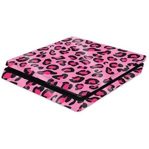 MightySkins Glossy Glitter Skin for Sony PS4 Slim Console - Pink Leopard | Protective, Durable High-Gloss Glitter Finish | Easy to Apply, Remove, and Change Styles | Made in The USA