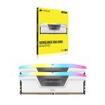 CORSAIR VENGEANCE RGB DDR5 RAM 32GB (2x16GB) 6000MHz CL36-44-44-96 1.35V Intel XMP 3.0 Desktop Computer Memory - White (CMH32GX5M2E6000C36W)