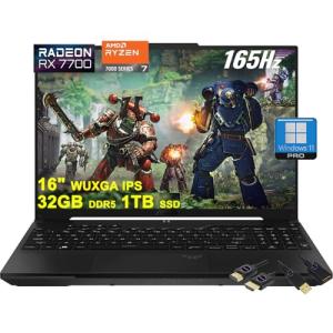 ASUS TUF Gaming A16 Laptop | 16" WUXGA 165Hz 100% sRGB | AMD 8-core Ryzen 7 7735HS | 32GB DDR5 1TB SSD | Radeon RX7700S 8GB (>RTX4060) | Backlit Type-C USB4 Win11Pro w/DLCA Accessory