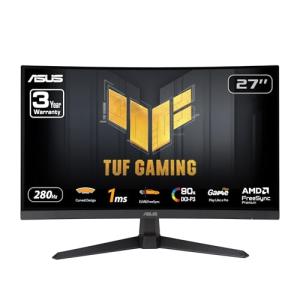 ASUS TUF Gaming 27” 1080P Curved Monitor (VG27VQM1B) – Full HD, 1500R, 280Hz, 1ms, Extreme Low Motion Blur, FreeSync Premium, Shadow Boost, Eye Care, 90% DCI-P3, DisplayWidget Center, 3 yr Warranty