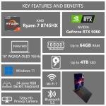 Lenovo Legion 5 Pro Gaming AI Laptop | 16" 2560x1600 OLED 165Hz 1100nits HDR Peak | AMD 8-core Ryzen 7 8745HX | 32GB DDR5 1TB SSD | GeForce RTX 5060 (572 AI Tops) RGB Backlit Win11 w/DLCA Accessory