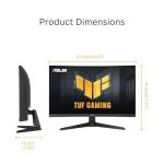 ASUS TUF Gaming 27” 1080P Curved Monitor (VG27VQM1B) – Full HD, 1500R, 280Hz, 1ms, Extreme Low Motion Blur, FreeSync Premium, Shadow Boost, Eye Care, 90% DCI-P3, DisplayWidget Center, 3 yr Warranty