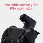 Remotto4 - Wireless Charger for PlayStation 4 Controller, Portable Battery for DualShock 4, Play While Charging, +12 Hours of Battery Life, PS4 Accessory