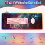 RGB Mousepad Led Mouse Pad Desk Mat I 31.5 x 11.8 Inch Large Mouse Pad I XL Oversized Big Mouse mat 14 Led Light Modes I Anti-Slip Rubber Base Waterproof Keyboard Pad for PC Gaming I Milky Way Galaxy