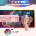 RGB Mousepad Led Mouse Pad Desk Mat I 31.5 x 11.8 Inch Large Mouse Pad I XL Oversized Big Mouse mat 14 Led Light Modes I Anti-Slip Rubber Base Waterproof Keyboard Pad for PC Gaming I Milky Way Galaxy