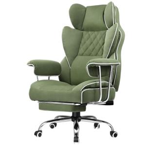 GTPLAYER Gaming Chair,Office Chair with Pocket Spring Lumbar Support, Ergonomic Comfortable Wide Office Desk Computer Chair with Outward Fixed Soft Armrests and Footrest (Fabric, Green)
