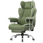 GTPLAYER Gaming Chair,Office Chair with Pocket Spring Lumbar Support, Ergonomic Comfortable Wide Office Desk Computer Chair with Outward Fixed Soft Armrests and Footrest (Fabric, Green)