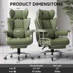 GTPLAYER Gaming Chair,Office Chair with Pocket Spring Lumbar Support, Ergonomic Comfortable Wide Office Desk Computer Chair with Outward Fixed Soft Armrests and Footrest (Fabric, Green)