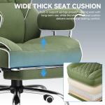 GTPLAYER Gaming Chair,Office Chair with Pocket Spring Lumbar Support, Ergonomic Comfortable Wide Office Desk Computer Chair with Outward Fixed Soft Armrests and Footrest (Fabric, Green)