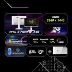 msi MAG 274QRFW X32 27-inch 2560 x 1440 (QHD) Gaming Monitor, 320Hz, Adaptive Sync, HDR Ready, HDMI, VGA Port, VESA Mountable, Tilt, 4-Side Slim Bezel, 0.5ms, White