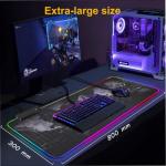 Keyboard Pad Gaming Mouse Pad RGB LED Light 31.5" x 11.8" E-Sports Gamer Mouse Pad Computer Backlit Mat Extended Thickened Non Slip for PC Laptop Desktop Mac Game Typing
