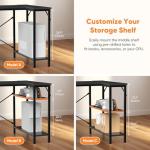 DUMOS L Shaped Desk with Shelf Drawers 47 Inch, Black Corner Computer Desks Gaming with Power Outlet, Study Table with Adjustable Shelves, Home Office Tables for Bedroom Teacher Reading Writing