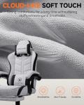 GTPLAYER Gaming Chair for Adults, Ergonomic Computer Gaming Chair with Footrest, Height Adjustable, 90-155° Recline & Removable Headrest Lumbar Support, Grey