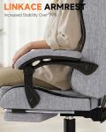 GTPLAYER Gaming Chair for Adults, Ergonomic Computer Gaming Chair with Footrest, Height Adjustable, 90-155° Recline & Removable Headrest Lumbar Support, Grey