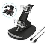 VSEER PS3 Controller Charger, Dual Console Charger Charging Docking Station Stand for PS3 with LED Indicators, Black