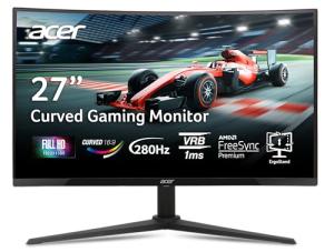 acer Nitro 27 Inch 1500R Curved Zero-Frame Full HD (1920 x 1080) Gaming Monitor | AMD FreeSync Premium | Up to 280Hz Refresh | 1ms VRB | One Display Port 1.4 and Two HDMI 2.0 Ports | XZ270