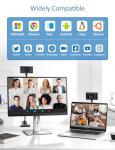 Webcam for PC, 1080P Streaming Camera, Web Camera for Desktop Computer/Laptop Webcam with Microphone, Plug and Play USB Web cam with Bracket, Manual Focus, for Live Streaming, Video Calls, Meetings