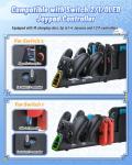 FASTSNAIL [Switch 1/2 Compatible] Controller Charging Dock for Nintendo Switch 2/1 for Joycon 2, 10 in 1 Fast Controller Charger Station Stand for Pro Controller 2/1 with 11 RGB Modes, LED Indicator