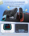 FASTSNAIL [Switch 1/2 Compatible] Controller Charging Dock for Nintendo Switch 2/1 for Joycon 2, 10 in 1 Fast Controller Charger Station Stand for Pro Controller 2/1 with 11 RGB Modes, LED Indicator