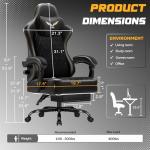 Homall Big and Tall Gaming Chair with Adjustable Lumbar Support, Breathable Fabric Ergonomic Computer Office Chair, High-Back Reclining Video Game Chair with Footrest for Adults (Black)