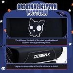 Dowinx Gaming Chair Cute with Cat Ears and Massage Lumbar Support, Ergonomic Computer Chair for Girl with Footrest and Headrest, Comfortable Reclining Game Chair 290lbs for Adult, Teen, White